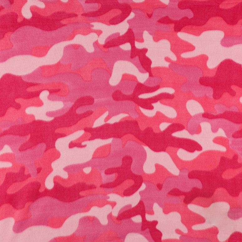 Camo Pink Polar Fleece Fabric